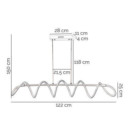 ONLI - LED Pakabinamas sietynas SPIRALE LED/72W/230V 3000K balta