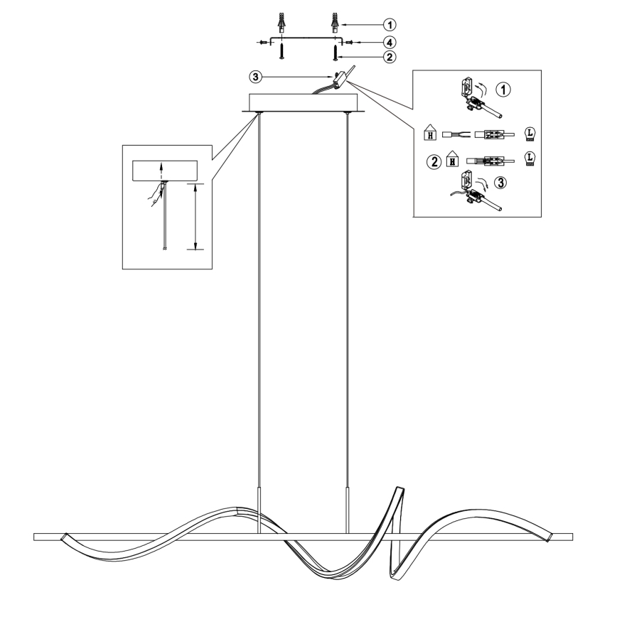 ONLI - LED Pakabinamas sietynas TWIST LED/30W/230V 4000K juoda