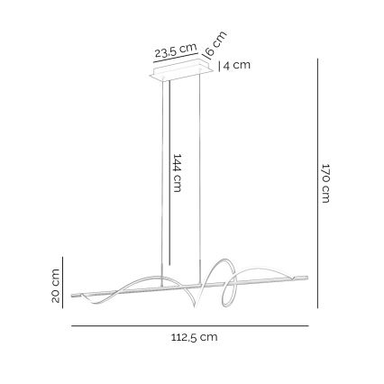 ONLI - LED Pakabinamas sietynas TWIST LED/30W/230V 4000K juoda