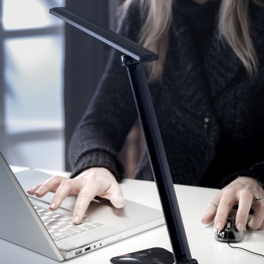ONLI - LED pritemdomas stalinis šviestuvas su USB prievadu DESKI LED/7W/230V 4000K juoda
