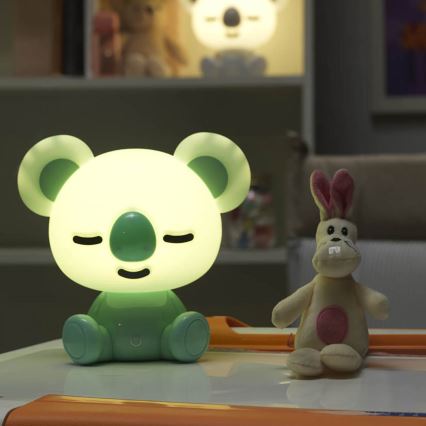 ONLI - LED Reguliuojama vaikiška naktinė lempelė PUPPIES LED/3W/230V 20 cm koala/žalia