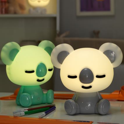 ONLI - LED Reguliuojama vaikiška naktinė lempelė PUPPIES LED/3W/230V 20 cm koala/žalia