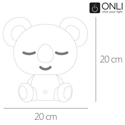 ONLI - LED Reguliuojama vaikiška naktinė lempelė PUPPIES LED/3W/230V 20 cm koala/žalia