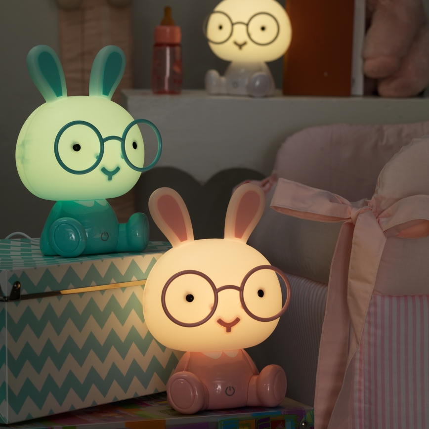 ONLI - Reguliuojama LED vaikiška naktinė lempa PUPPIES LED/3W/230V 22 cm triušiukas/mėlyna