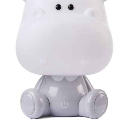 ONLI - LED reguliuojama vaikiška naktinė lempelė PUPPIES LED/3W/230V 25 cm begemotas/pilka