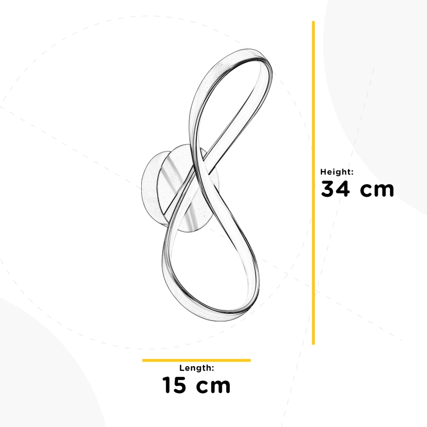 ONLI - LED sieninis šviestuvas INFINITY LED/15W/230V 4500K matinis chromas