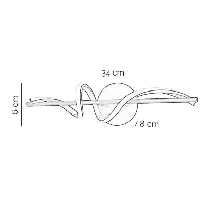 ONLI - LED sieninis šviestuvas TWIST LED/25W/230V 4000K juoda