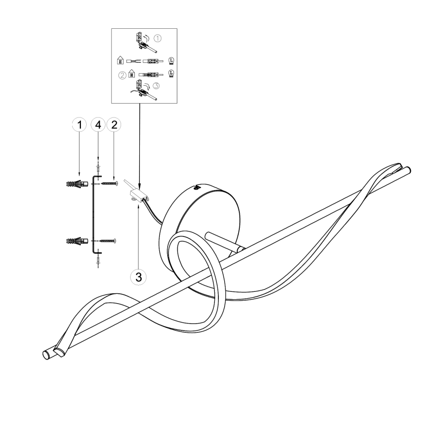 ONLI - LED sieninis šviestuvas TWIST LED/25W/230V 4000K juoda