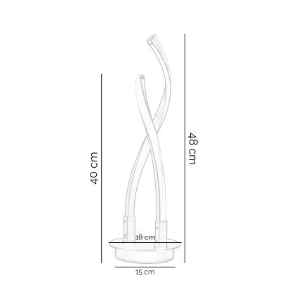 ONLI - LED stalinis šviestuvas DAFNE LED/12W/230V 4000K 48 cm juoda