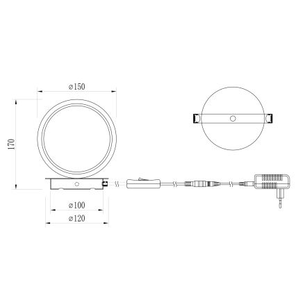 ONLI - LED stalinis šviestuvas NOELIA LED/4W/230V 17 cm juodas