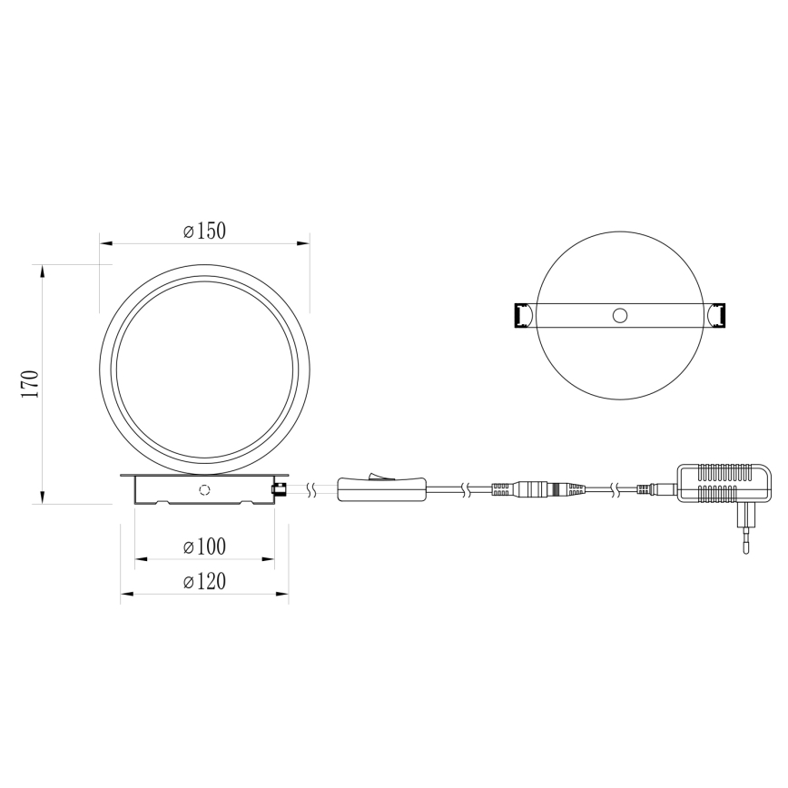 ONLI - LED stalinis šviestuvas NOELIA LED/4W/230V 17 cm juodas