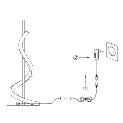 ONLI - LED stalinis šviestuvas TWIST LED/12W/230V 4000K 40 cm juoda