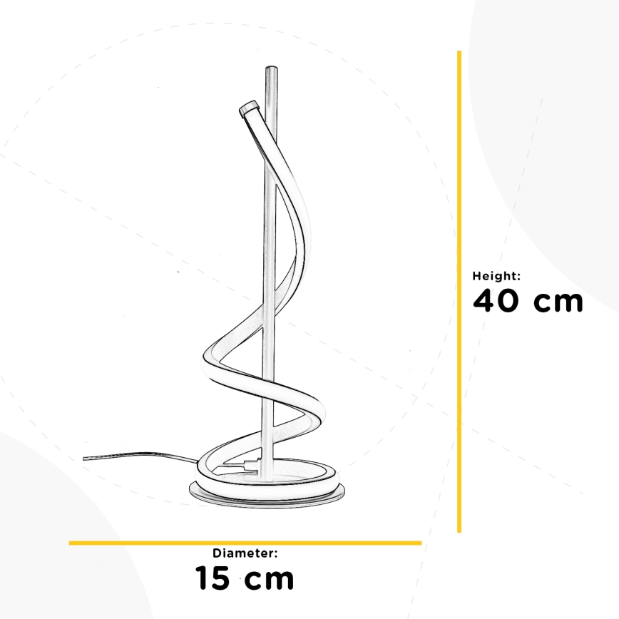ONLI - LED stalinis šviestuvas TWIST LED/12W/230V 4000K 40 cm juoda