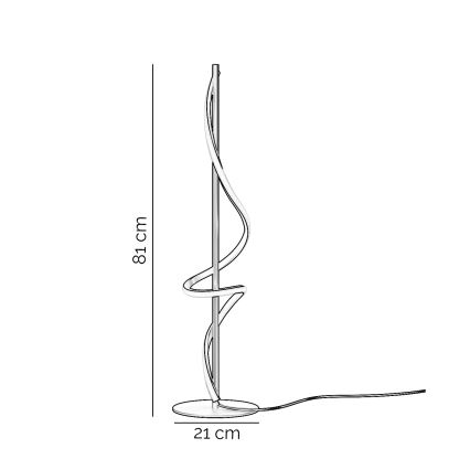 ONLI - LED stalinis šviestuvas TWIST LED/16W/230V 4000K 81 cm juoda