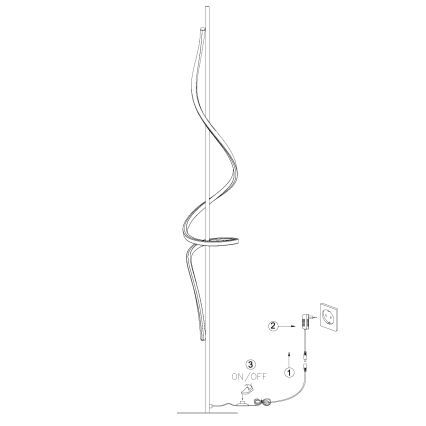 ONLI - LED toršeras TWIST LED/24W/230V 4000K juoda