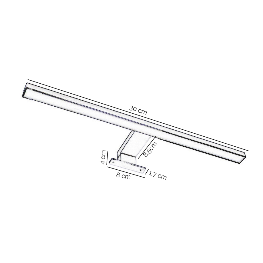 ONLI - LED vonios veidrodžio apšvietimas NEMO LED/4,5W/230V 4000K 30 cm IP44 blizgus chromas