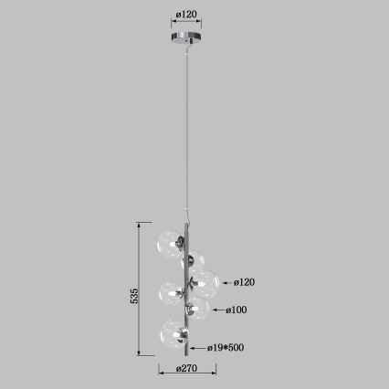 ONLI - Liustra ant laido KIMBERLY 6xG9/6W/230V blizgus chromas