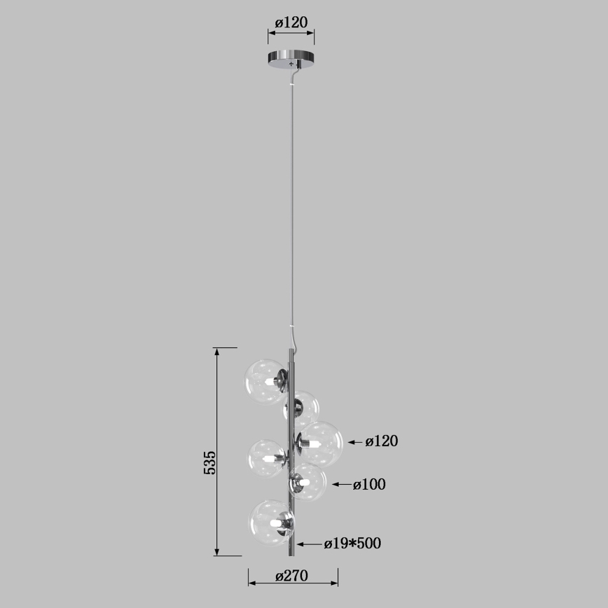 ONLI - Liustra ant laido KIMBERLY 6xG9/6W/230V blizgus chromas