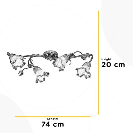 ONLI - Lubinis šviestuvas ARIANNA 4xE14/6W/230V bronzinis