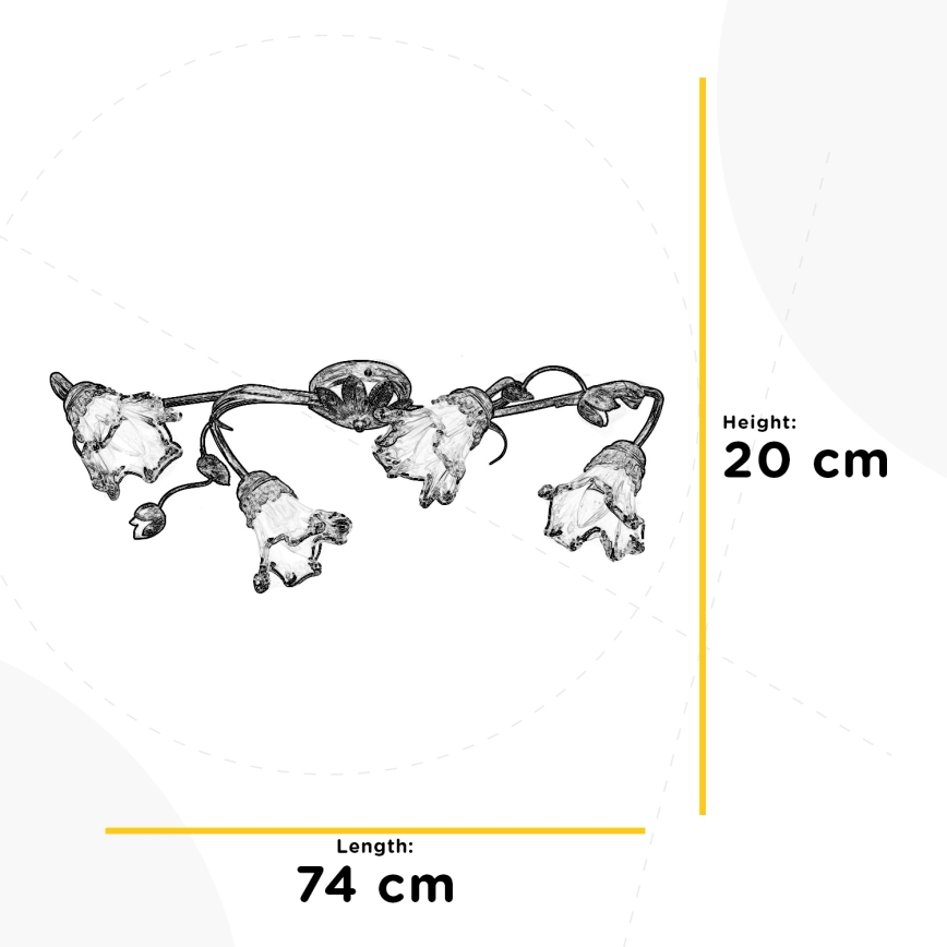 ONLI - Lubinis šviestuvas ARIANNA 4xE14/6W/230V bronzinis