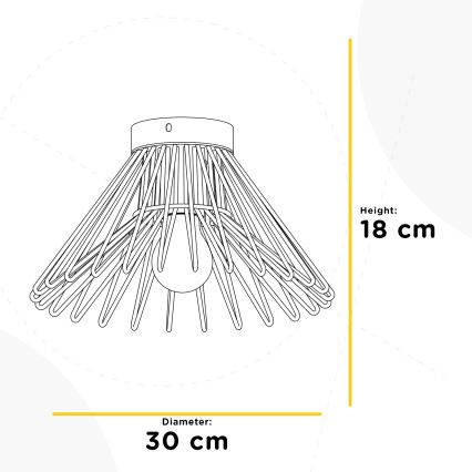 ONLI - Lubinis šviestuvas DUCCIO 1xE27/22W/230V diametras 30 cm juoda