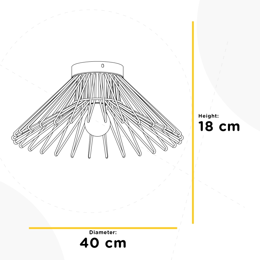 ONLI - Lubinis šviestuvas DUCCIO 1xE27/22W/230V diametras 40 cm juoda