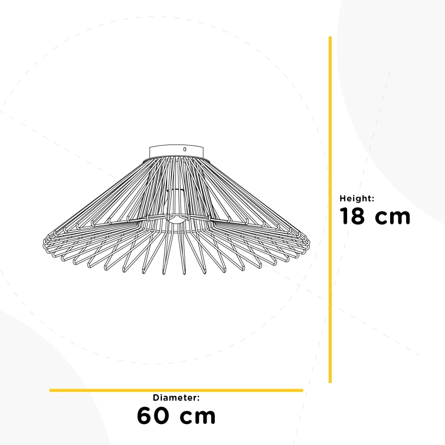 ONLI - Lubinis šviestuvas DUCCIO 1xE27/22W/230V diametras 60 cm juoda