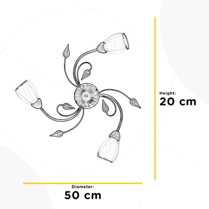 ONLI - Lubinis šviestuvas LILIANA 3xE14/6W/230V