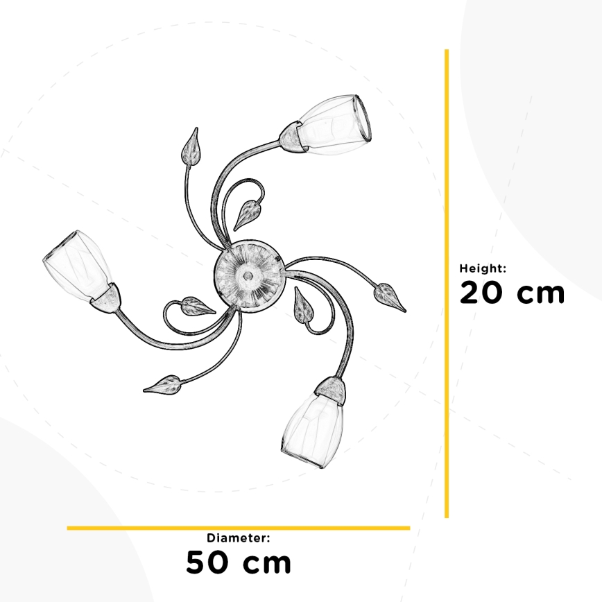 ONLI - Lubinis šviestuvas LILIANA 3xE14/6W/230V