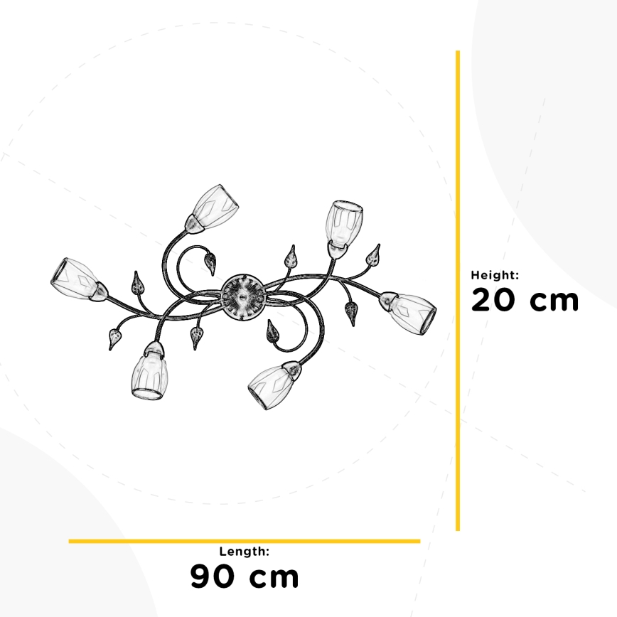ONLI - Lubinis šviestuvas LILIANA 6xE14/6W/230V