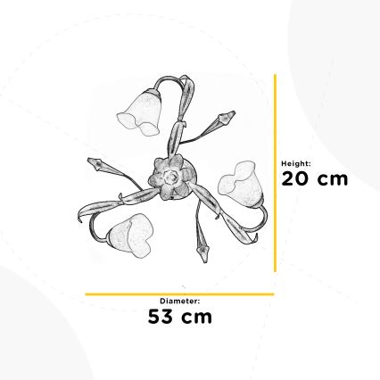 ONLI – Lubinis šviestuvas LUCREZIA 3xE14/6W/230V bronzos