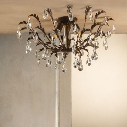 ONLI - Lubinis šviestuvas TERESA 3xE14/6W/230V bronzinis