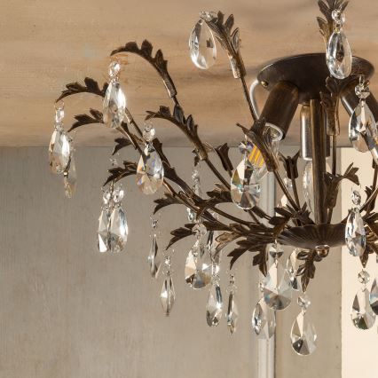 ONLI - Lubinis šviestuvas TERESA 3xE14/6W/230V bronzinis