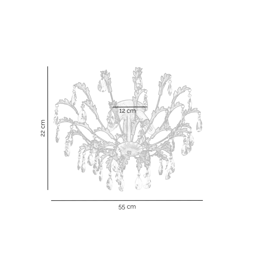 ONLI - Lubinis šviestuvas TERESA 3xE14/6W/230V bronzinis