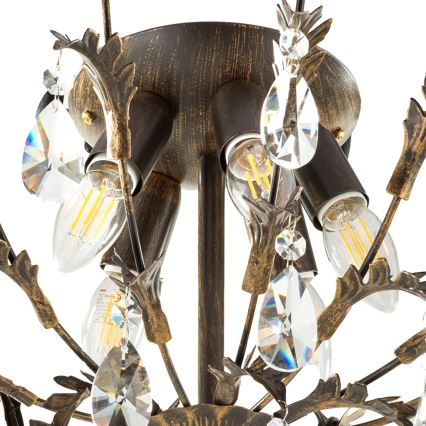 ONLI - Lubinis šviestuvas TERESA 5xE14/6W/230V bronzinis