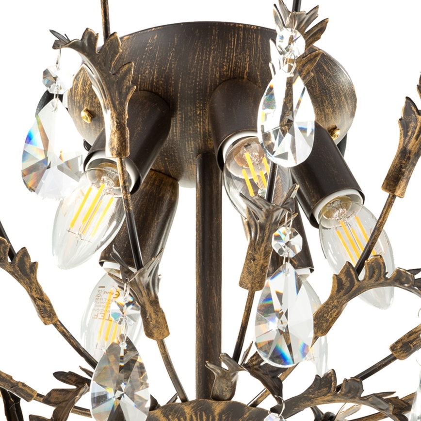 ONLI - Lubinis šviestuvas TERESA 5xE14/6W/230V bronzinis