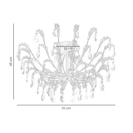 ONLI - Lubinis šviestuvas TERESA 5xE14/6W/230V bronzinis