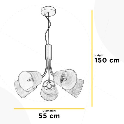 ONLI - Pakabinamas sietynas ASIA 5xE14/6W/230V