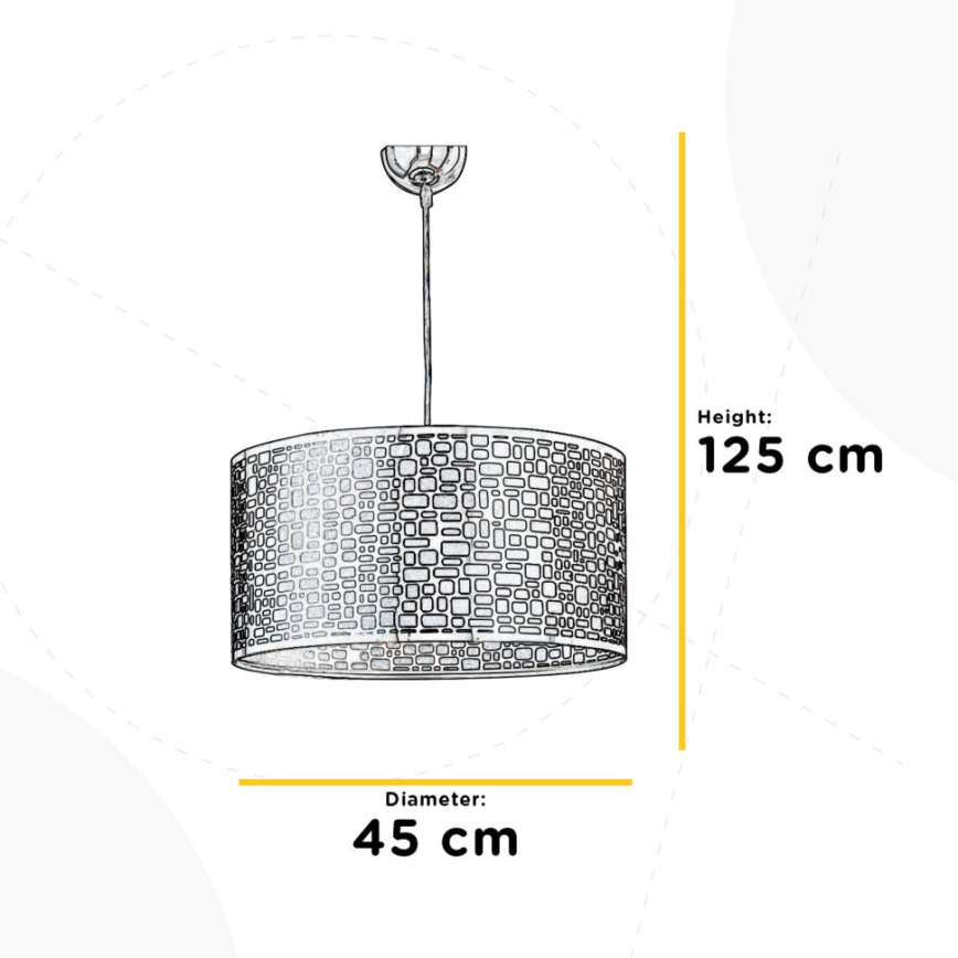 ONLI - Pakabinamas sietynas BRUCE 1xE27/15W/230V diametras 45 cm matinis chromas