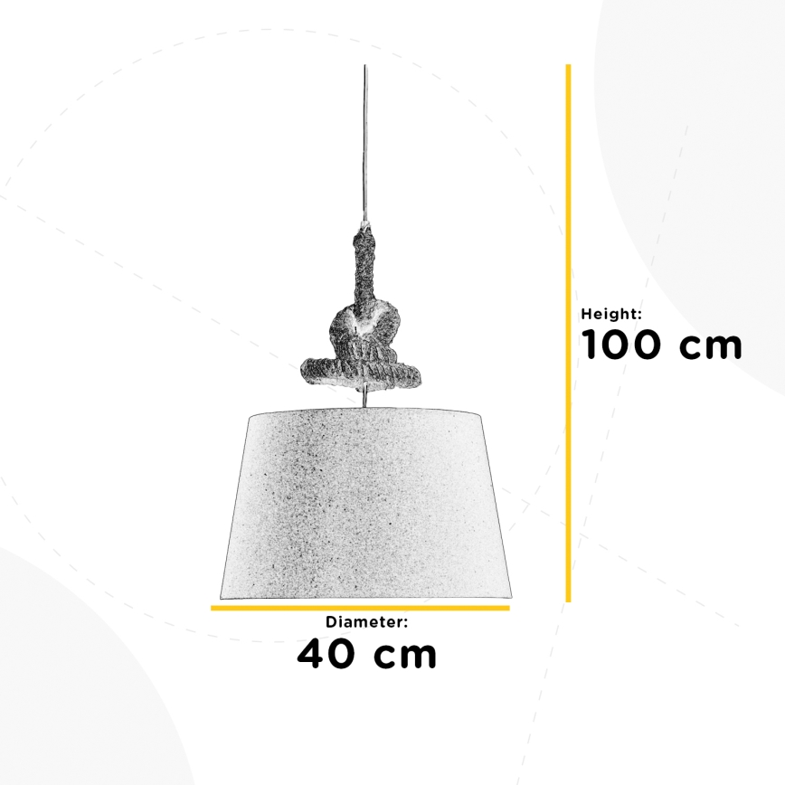 ONLI - Pakabinamas sietynas CORDA 1xE27/22W/230V smėlio spalva