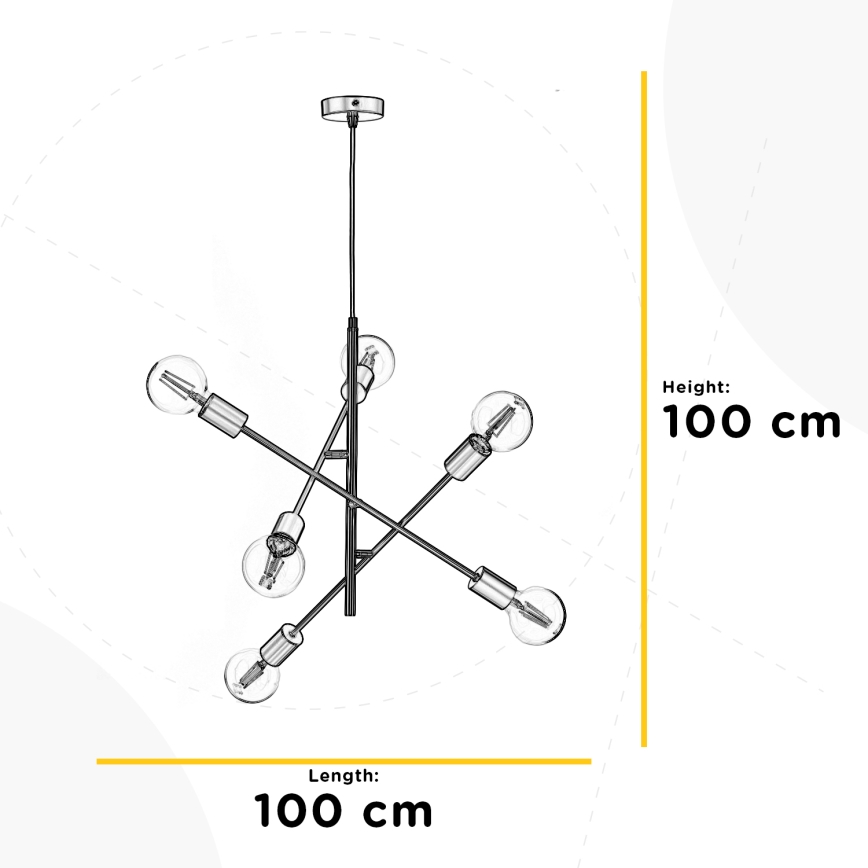 ONLI - Pakabinamas sietynas CROSS 6xE27/22W/230V