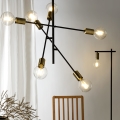ONLI - Pakabinamas sietynas CROSS 6xE27/22W/230V juoda/žalvaris