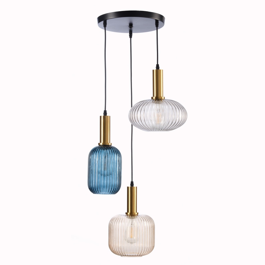 ONLI - Pakabinamas sietynas DOROTY 1xE27/22W/230V mėlyna/auksas