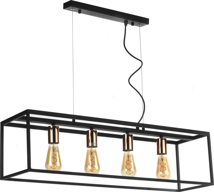 ONLI - Pakabinamas sietynas FLOKI 4xE27/15W/230V juoda/varis