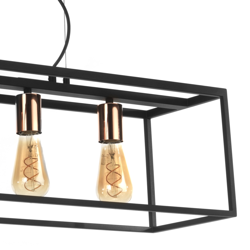 ONLI - Pakabinamas sietynas FLOKI 4xE27/15W/230V juoda/varis