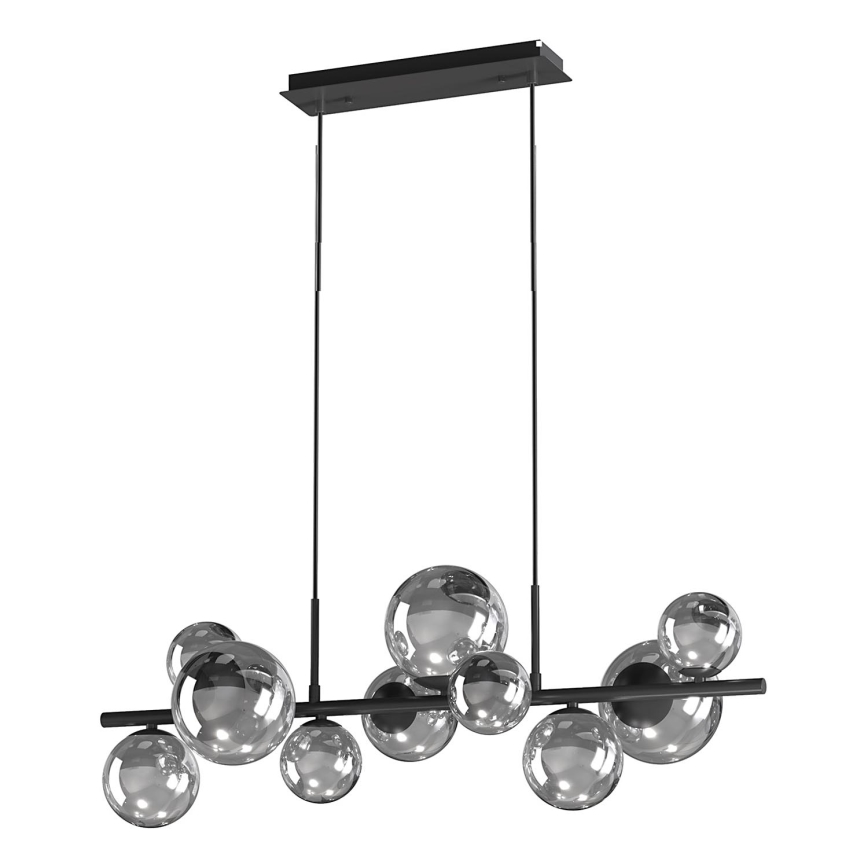 ONLI - Pakabinamas sietynas PALOMA 10xG9/10W/230V juoda/dūminis