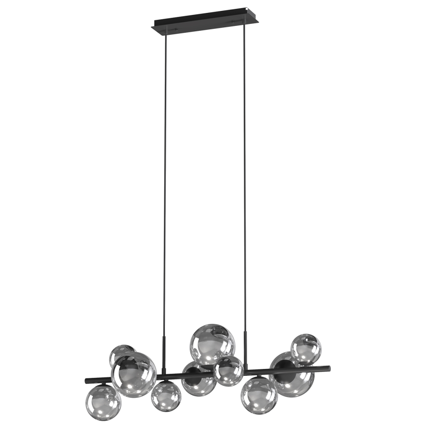 ONLI - Pakabinamas sietynas PALOMA 10xG9/10W/230V juoda/dūminis