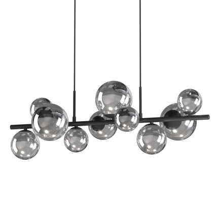 ONLI - Pakabinamas sietynas PALOMA 10xG9/10W/230V juoda/dūminis