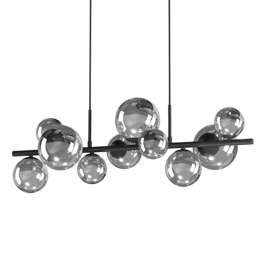 ONLI - Pakabinamas sietynas PALOMA 10xG9/10W/230V juoda/dūminis