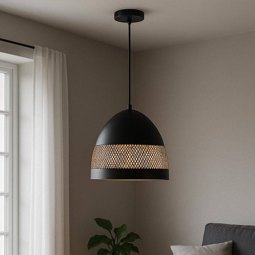 ONLI - Pakabinamas sietynas POLLY 1xE27/22W/230V juoda